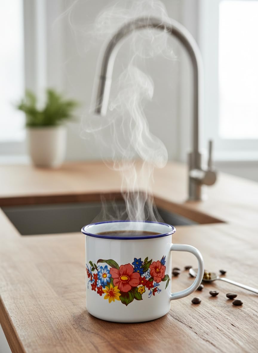 Buy The Heritage Bloom Enamel Mug with Floral Design Online at Low